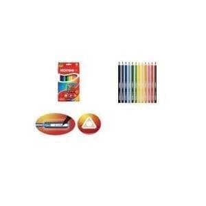 Kores farveblyanter "JUMBO", kasse med 12 + GRATIS spidser, inkl. navnefelt, lavet af limetræ med (BB100712)