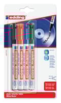 Miniatyrbillede 1 af 4: edding Permanent markør 8400 CD/DVD/BD 0,5 - 1 mm, assorteret (pakke med 4)