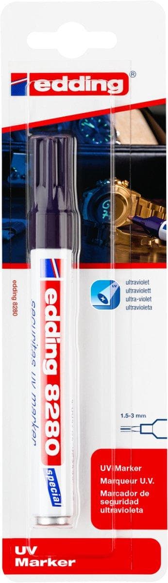 Edding 8280 Securitas UV Marker Blister med 1 transparent