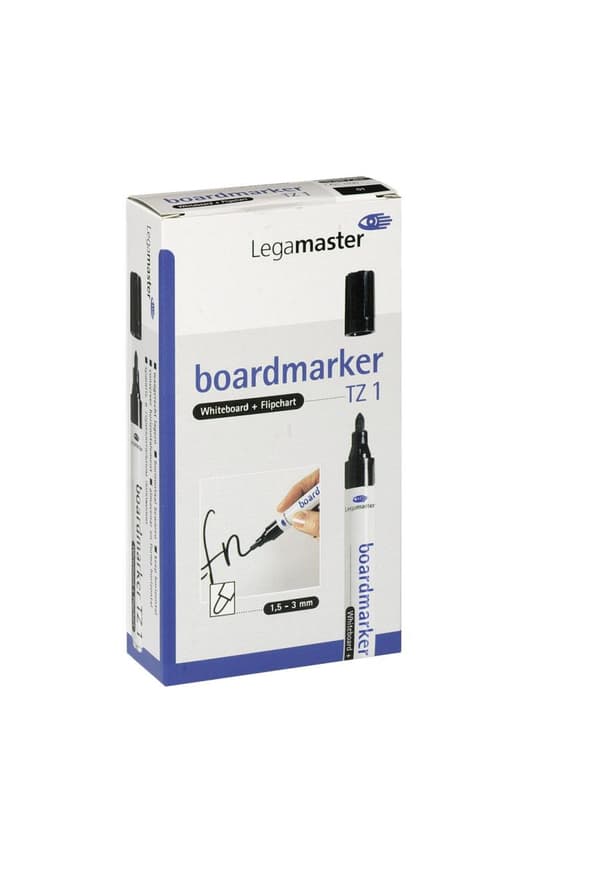 Legamaster TZ1 tavlemarkør sort - 10 stk. - Sort - Sort - Hvid - Aluminium - Rund - 1,5 mm (7-110001)