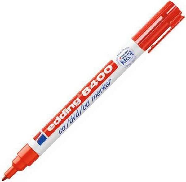 8400 0,5-1,0 mm Red Bullet Tip CD/DVD-markör (4-8400002)