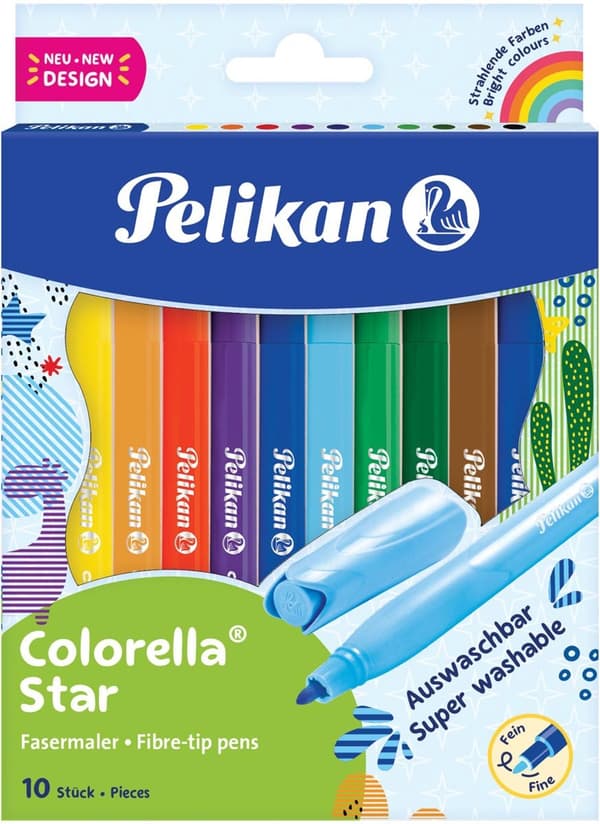 Pelikan tusch Colorella Star 10 tuscher i papæske