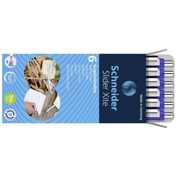 Schneider Schreibgeräte Slider Xite 133286 Kulspetspenna 1 mm Skrivfärg: Blå N/A 6 st