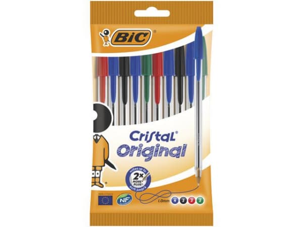 Kulepenn Bic Cristal Medium Ass (10 stk) (1 stk.)