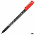 Miniatyrbillede 1 af 3: Permanent markør Staedtler Lumocolor 318-2 F Rød (10 stk.)