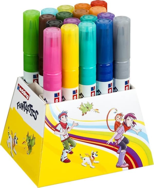 Edding Funtastics - Beige - Svart - Blå - Bordeaux - Brun - Cyan - Grön - Ljusblå - Lila -