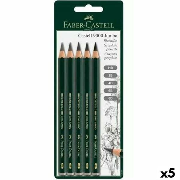 Set med pennor Faber-Castell Sexkantig 2B 4B 6B 8B (5 antal)