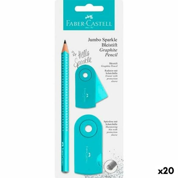 Set med pennor Faber-Castell Turkos (3 Delar) (20 antal)