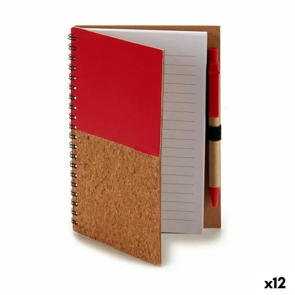 Spiralbundet anteckningsblock med penna Pincello 1711112 12,5 x 18 cm Trä (12 antal)