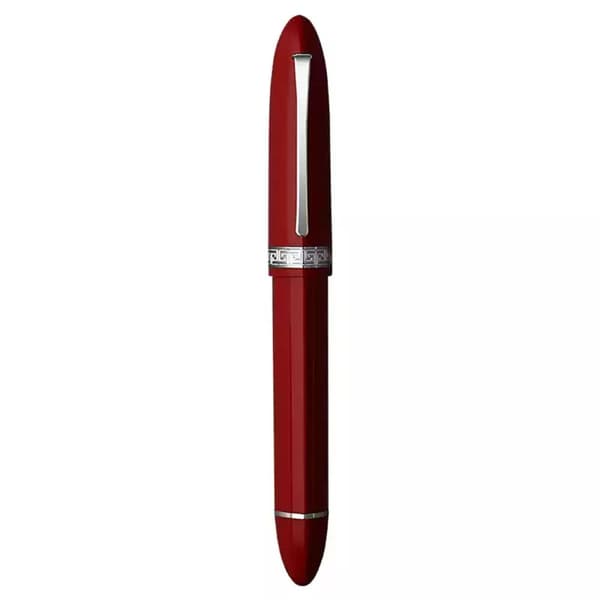 Fountain Pen, EF Nib, Piston Filling,rød sølvklips
