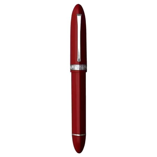 Fountain Pen, EF Nib, Piston Filling,rød sølvklips