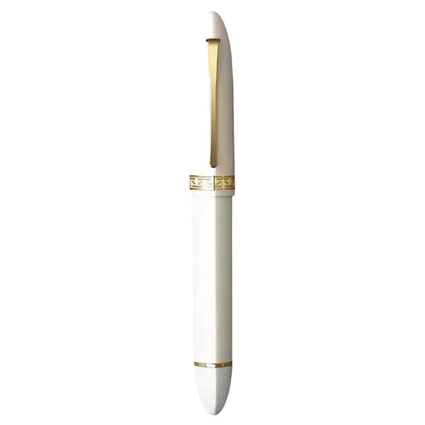 Fountain Pen, EF-nib, kolvmatning,vit gyllene klämma