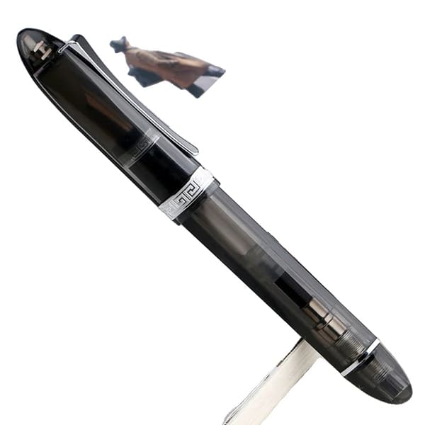 Fountain Pen, Extra Fin & Fin Nib Alternativ, Kolvfyllningssystem,Transparent Grå