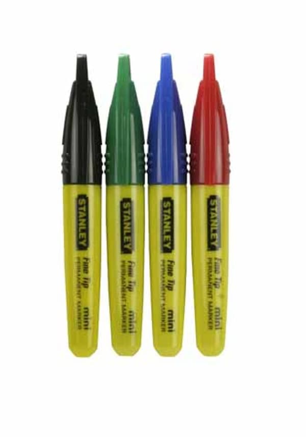 473291 Mini tuscher 4 farver rund spids Stanley