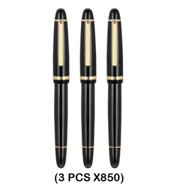Jinhao X850 Fylld penna, Standard spets i rostfritt stål, Elegant svart design,3 ST X850