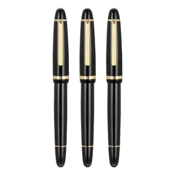 Jinhao X850 Fylld penna, Standard spets i rostfritt stål, Elegant svart design,3 ST X850