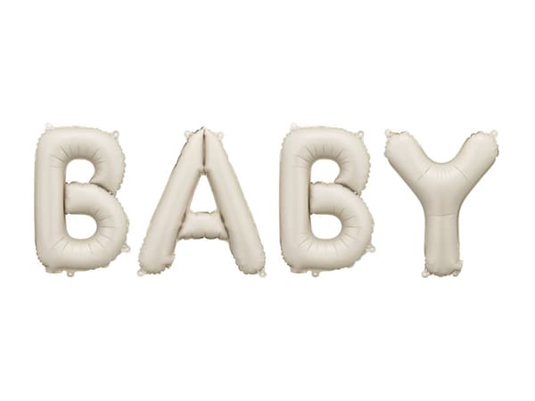 Babyfolieballong, 140x43 cm, beige