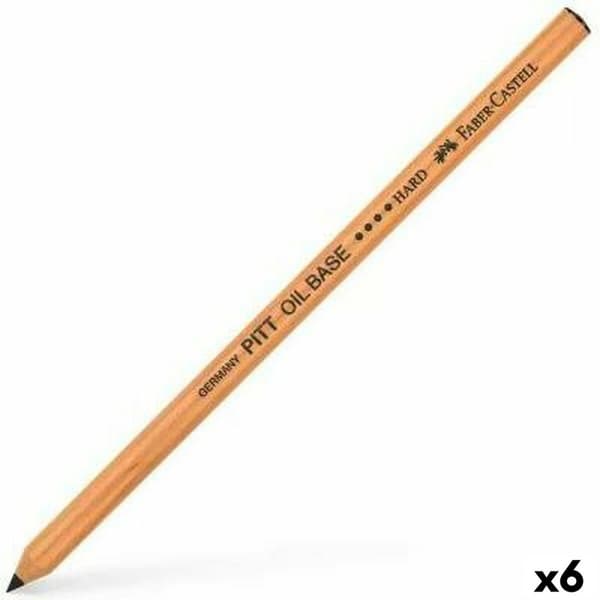 Blyant Faber-Castell Pitt Oil Base Hård Sort Sekskantet (6 enheder)