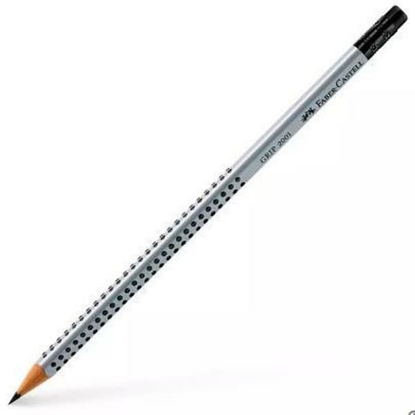 Blyant med viskelæder Faber-Castell Grip 2001 Økologisk Grå B (12 enheder)
