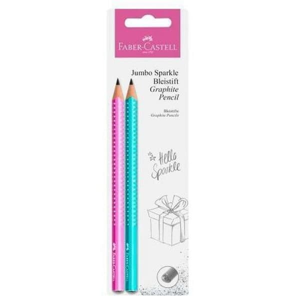 Blyant Faber-Castell Jumbo Sparkle Pink Turkisblå (2 Dele) (5 enheder)