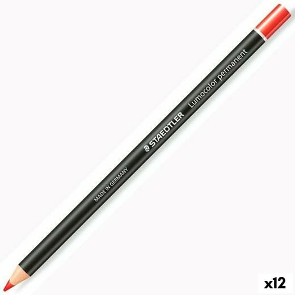 Pennor Staedtler Lumocolor Permanent Glasochrom Permanent Röd (12 antal)