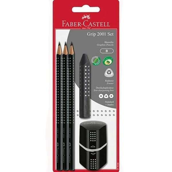 Sæt med Blyanter Faber-Castell Sort (5 enheder) (10 enheder)