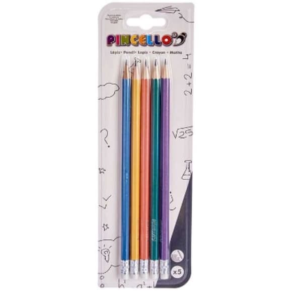 Set med pennor Pincello 499 Gul Blå Grön Multicolour Orange Bakverk (12 antal)