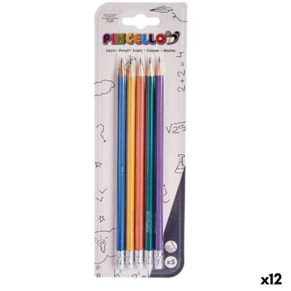 Set med pennor Pincello 499 Gul Blå Grön Multicolour Orange Bakverk (12 antal)