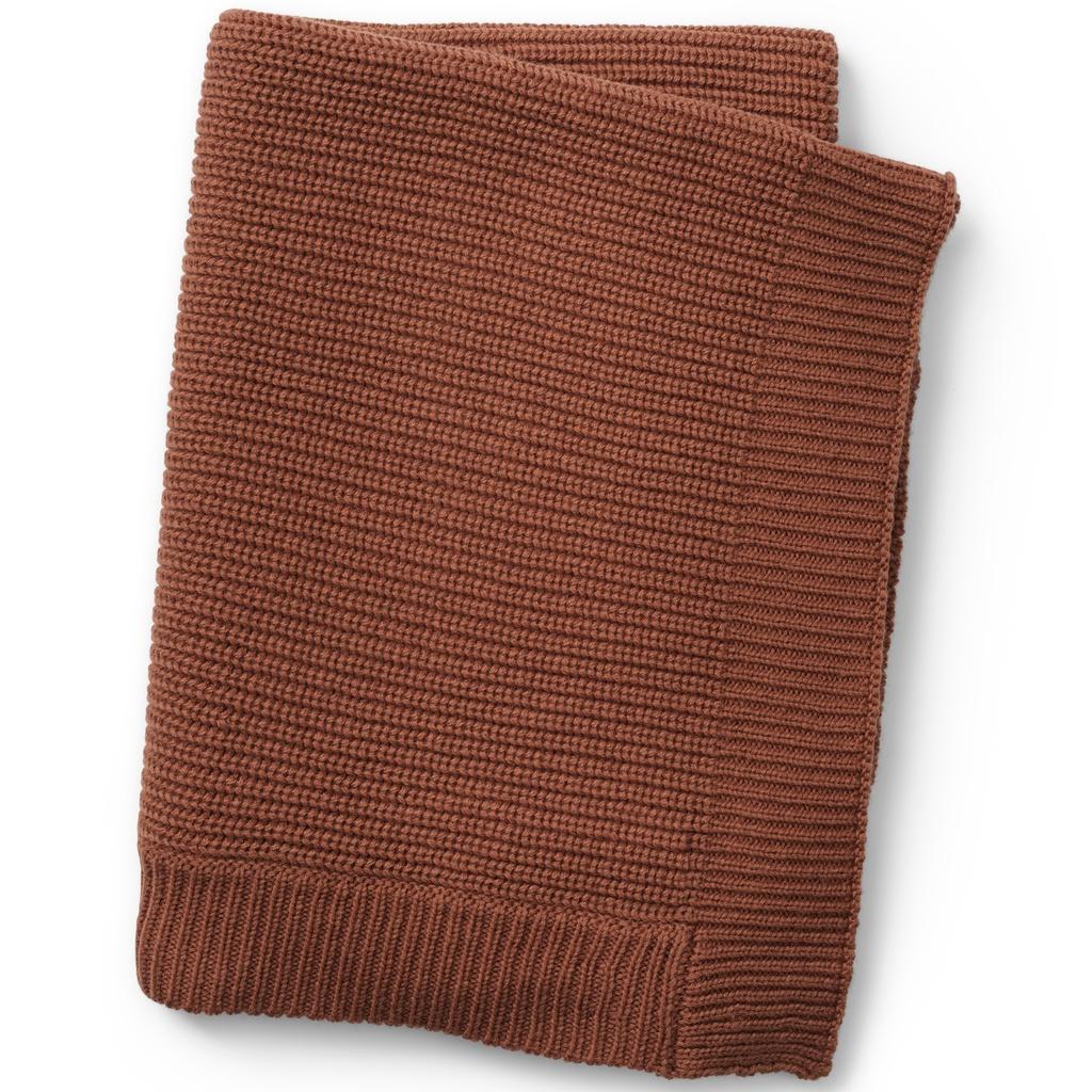 Elodie Details Wool Knitted Blanket Burned Clay