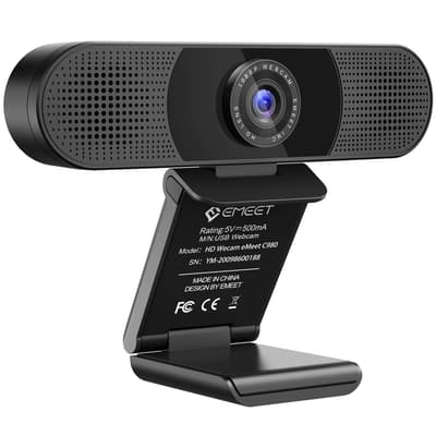 eMeet C980 Pro HD Webcam with 4 IA Microphones
