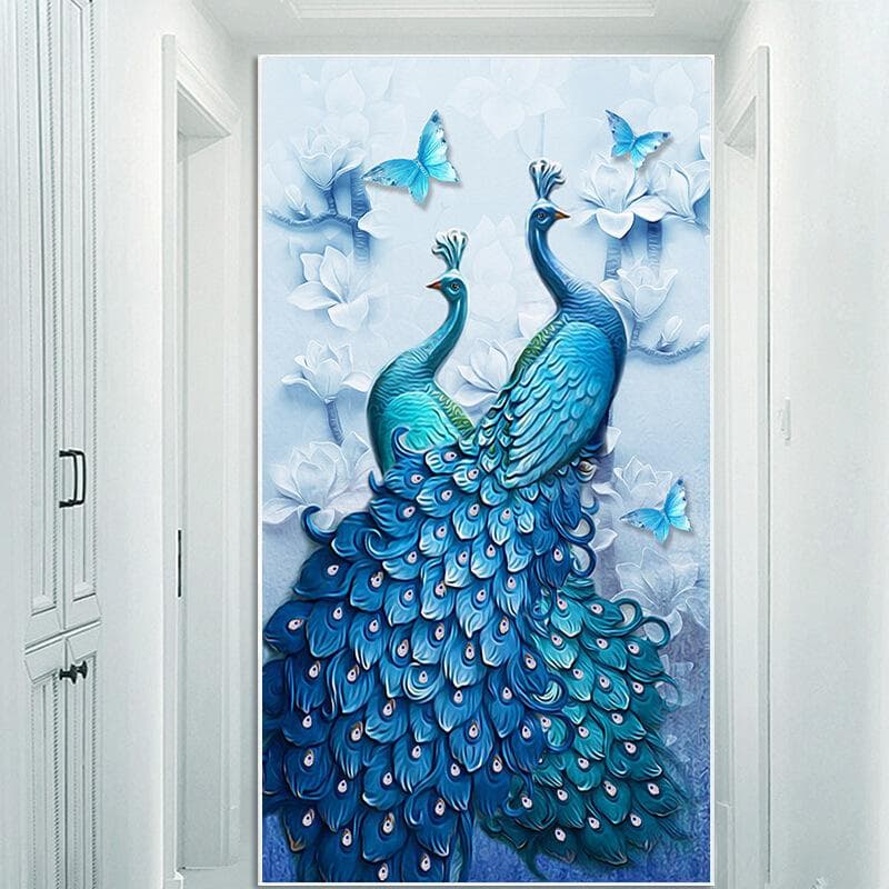 Diamond painting 5D DIY diamant målning Påfågel stl.60*100cm