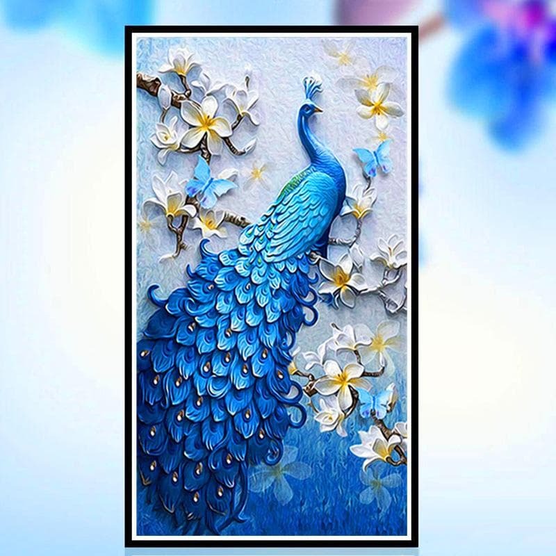 Timanttimaalaus 5D DIY timanttimaalaus Riikinkukko, koko 46 * 78cm
