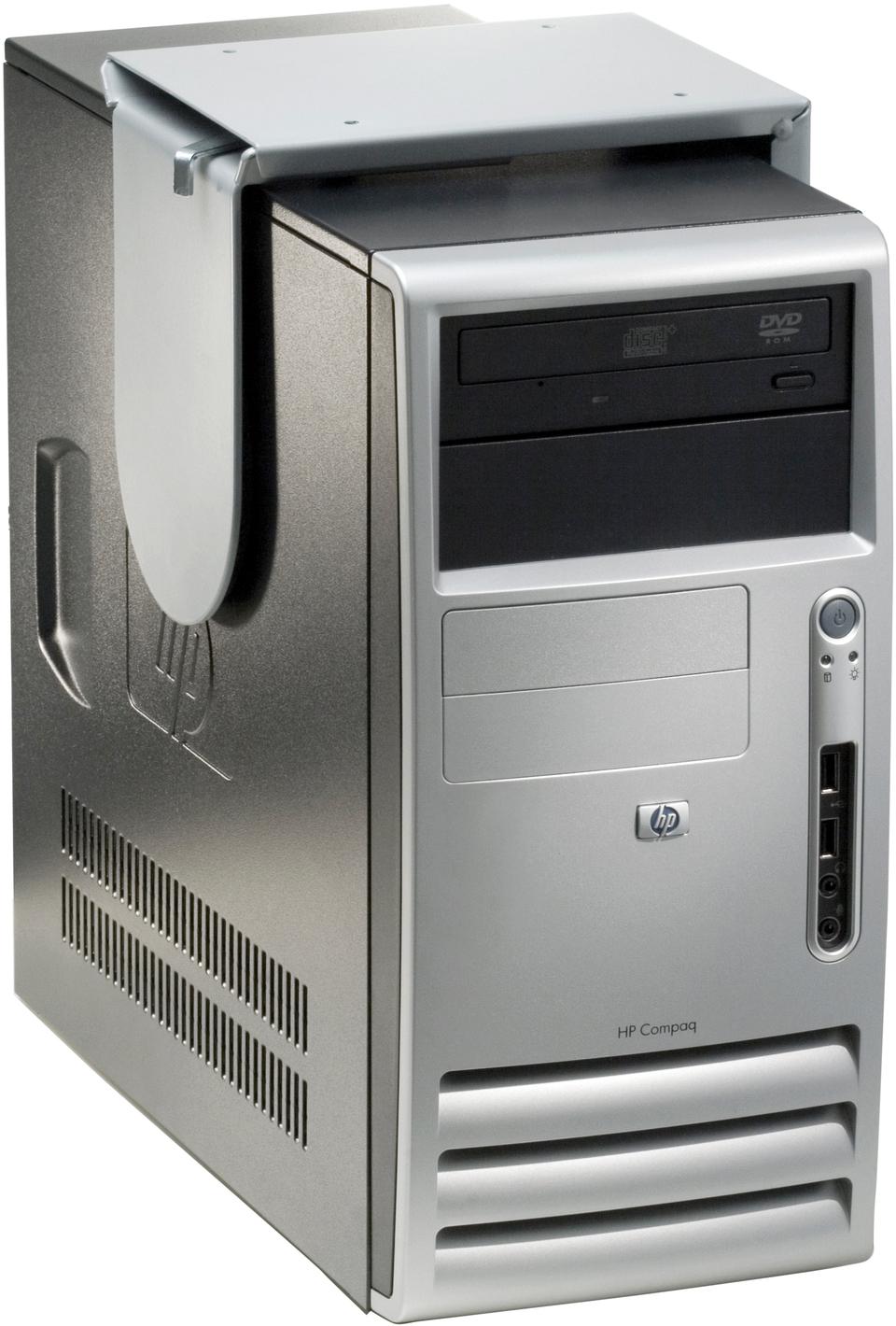 Plain, computerholder til montering under bord, sølv