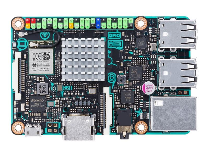 ASUS TINKER BOARD 1.8Ghz ARMT764 2GBRAM GBLAN 802.11 b/g/n