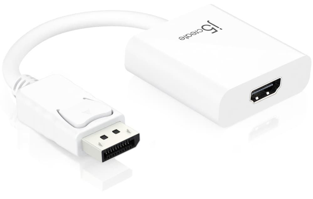 j5 create JDA154, DisplayPort til HDMI-adapter, DP++, 1920x1200,hvid