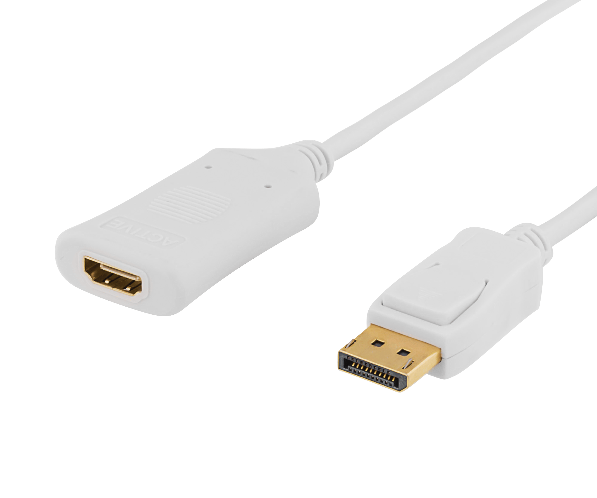 DELTACO DisplayPort - HDMI cable, 4096x2160 at 60Hz, 0.5m, white