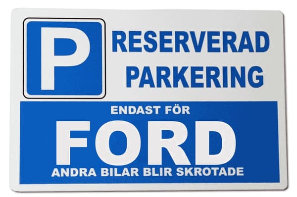 Metall plåtskylt med ' Ford ' design - 30x20 cm skylt