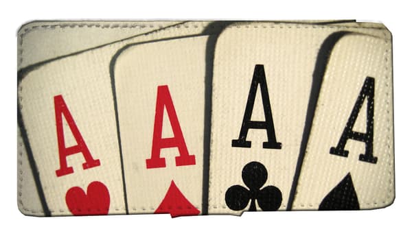 iPhone 6 / 6s  Plånboksfodral : 4 ess Aces spelkort
