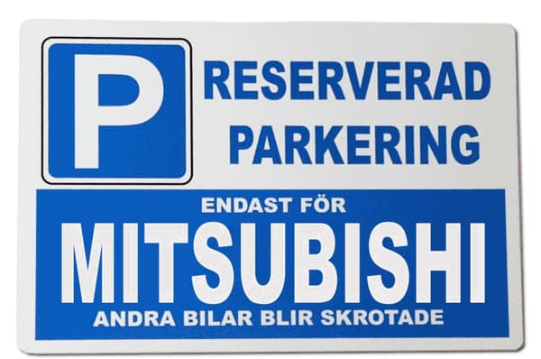 Metall plåtskylt med ' Mitsubishi ' design - 30x20 cm skylt