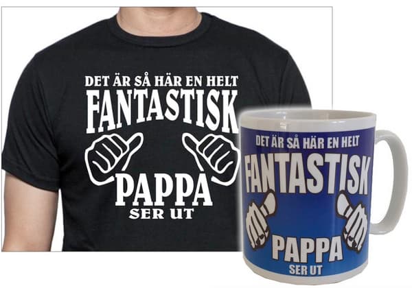 Pappa T-shirt & Mugg Paket - Hur en fantastisk Pappa ser ut XL