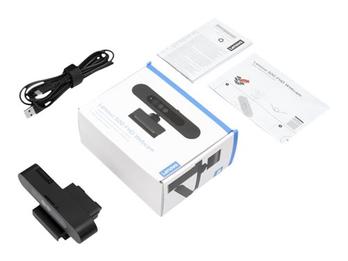 Bild av Lenovo 500 FHD Webcam - Webbkamera - färg - 1920 x 1080 - 1080p - USB 2.0 - MJPEG, YUY2 - DC 5 V