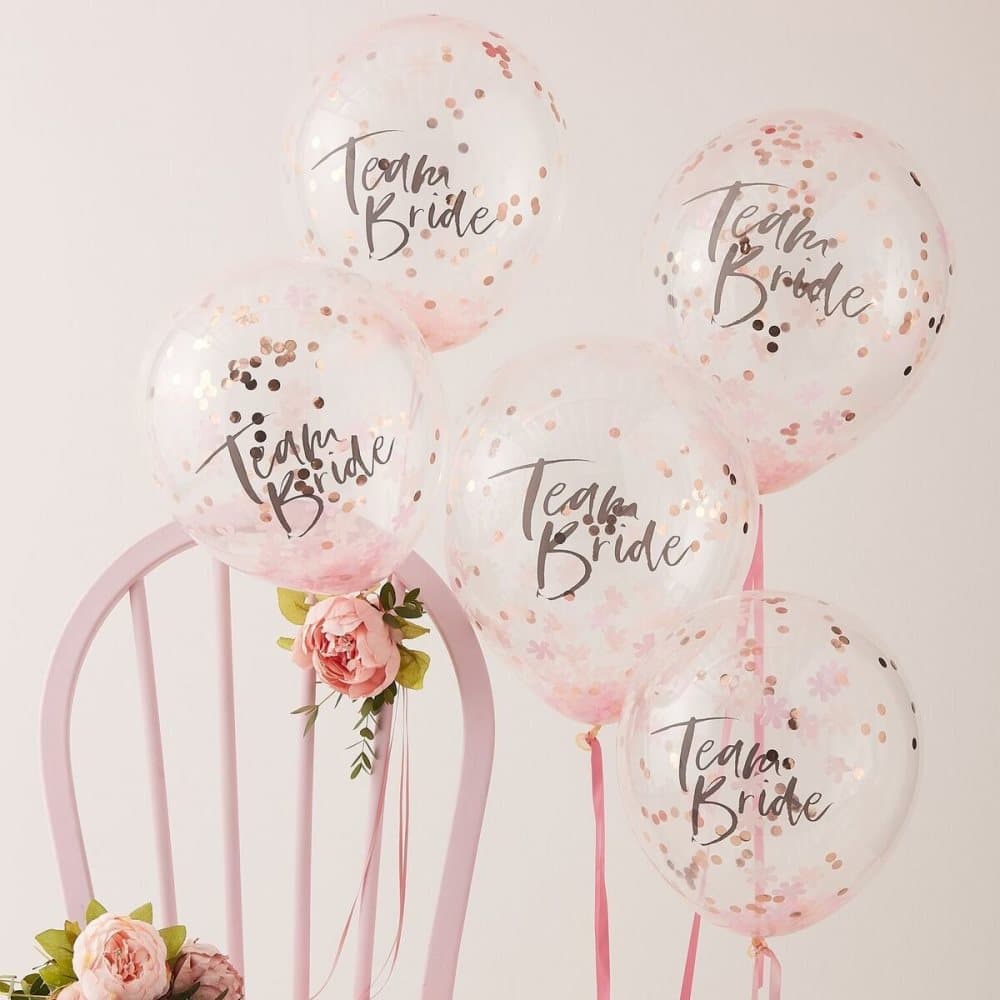 Konfettiballonger Rosa - Team Bride
