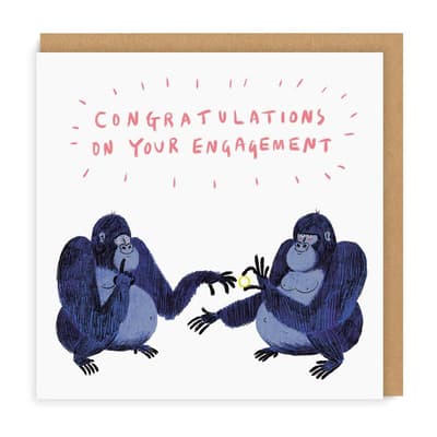 Ohh Deer Engagement Gorillas Square Greeting Card