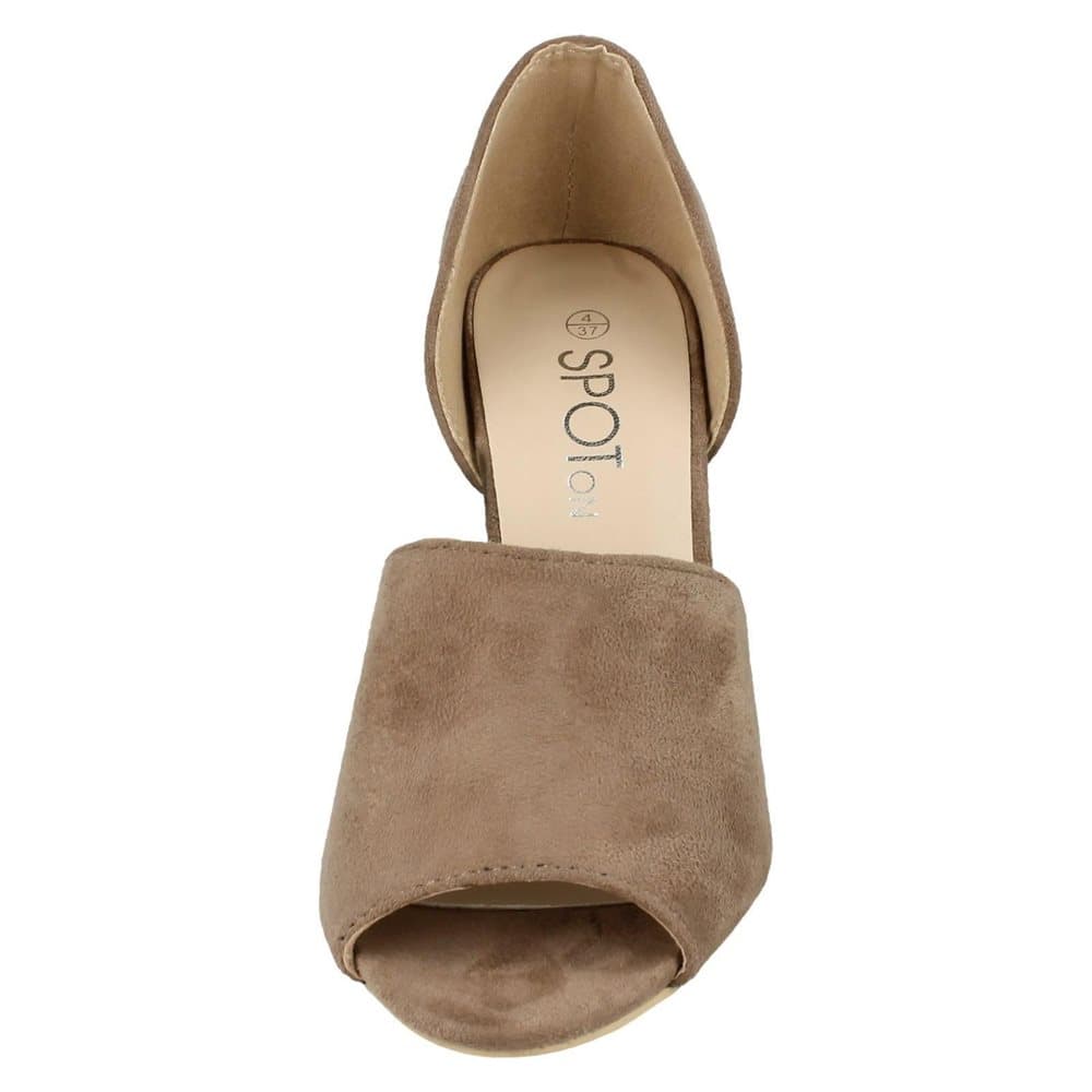 Spot On Womens/Ladies Microfibre Peep Toe Mule High Heels