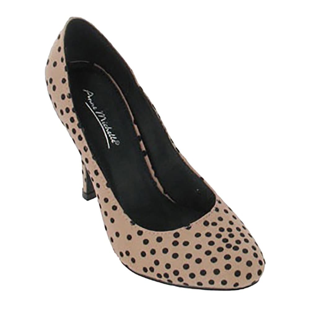 Anne Michelle Womens/Ladies Polka Dot Fabric Court Shoes