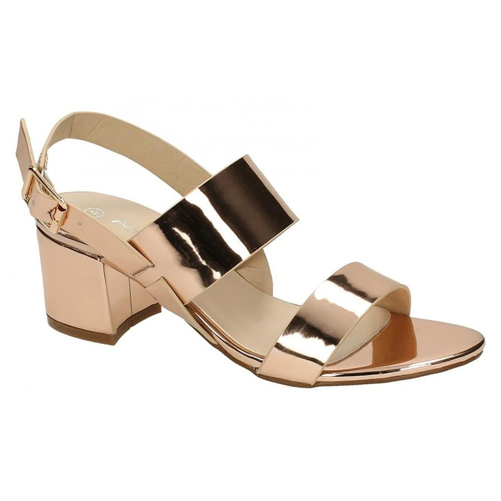 Anne Michelle Womens/Ladies Mid Heel Hi-Shine Slingback Shoes