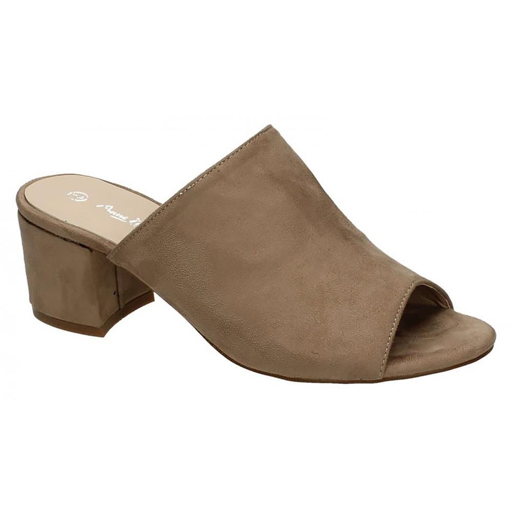 Anne Michelle Womens/Ladies Square Toe Microfibre Chunky High Heels