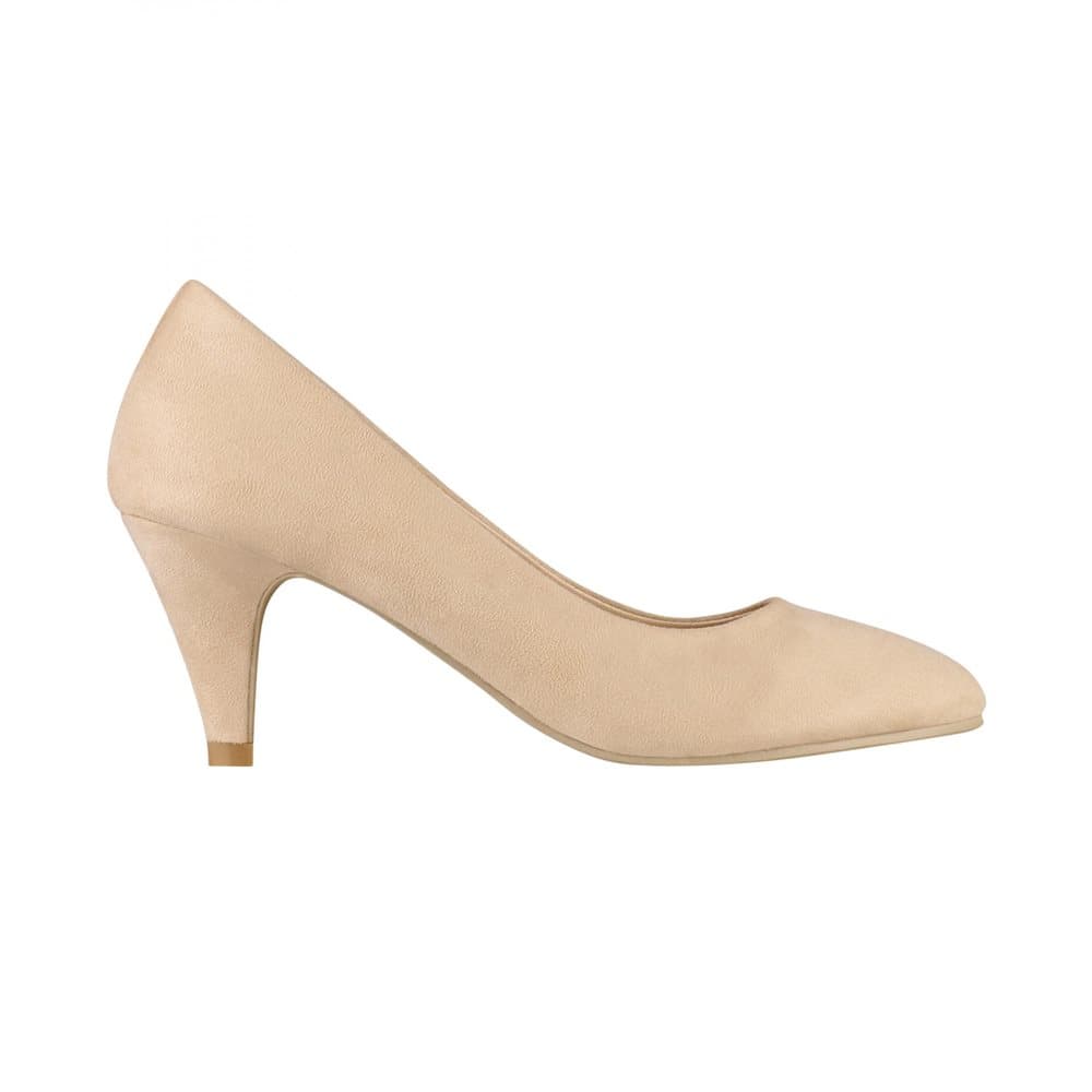 Krisp Kvinnor / Dam Suedette Kitten Heel Court Shoes