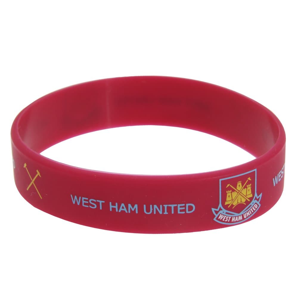 West Ham United FC Official Single Rubber Football Crest Wristband