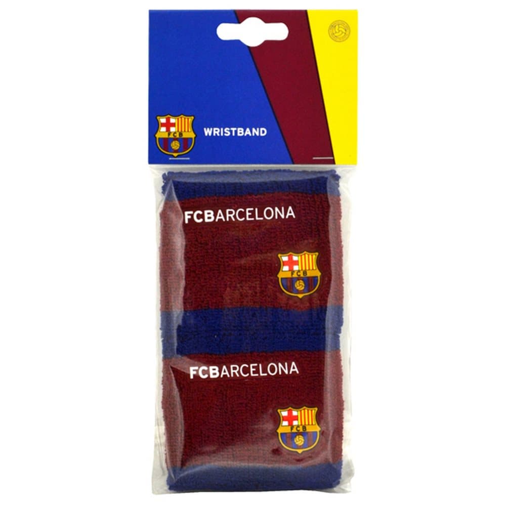 FC Barcelona Official Football Crest Sport Wristbands (Pack Of 2)